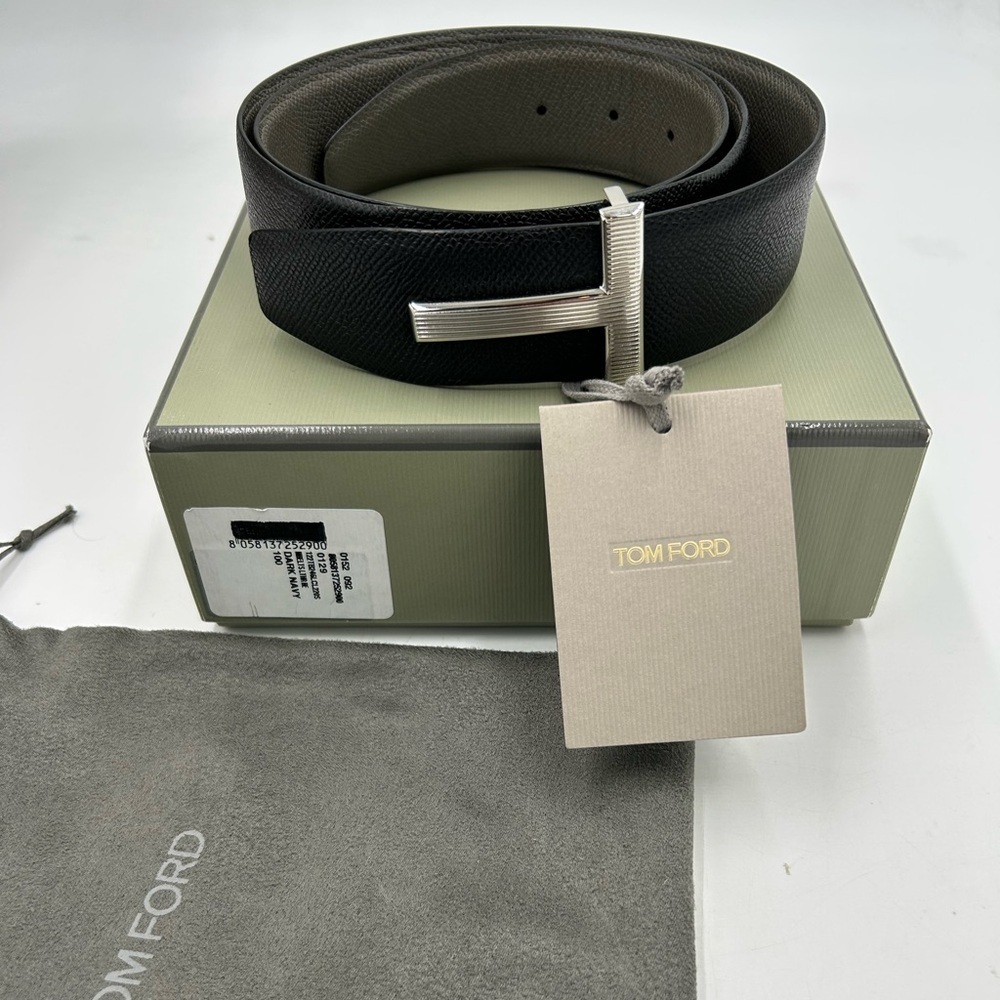 Men's Tom Ford, black leather belt, size 100 cm/40 inches made in Italy